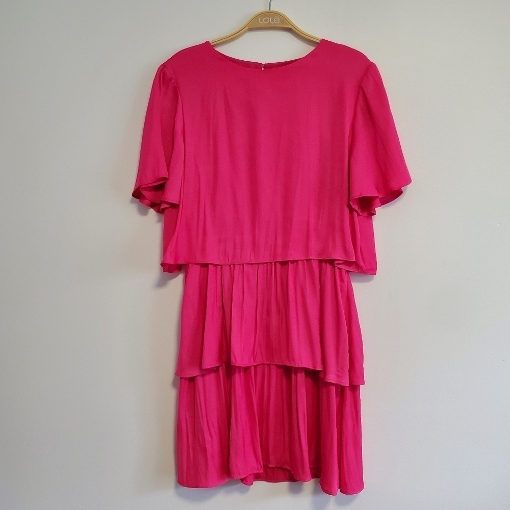Zara Hot Pink Tiered Short Dress - Picture 5 of 8